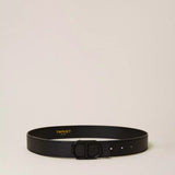 Cinto preto de pele TWINSET com logotipo da mesma cor