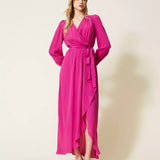 Vestido longo de mistura de seda TWINSET