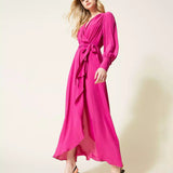 Vestido longo de mistura de seda TWINSET