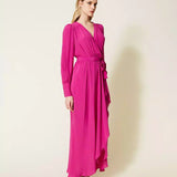 Vestido longo de mistura de seda TWINSET