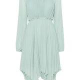 Vestido de fiesta twinset plisado asimétrico verde