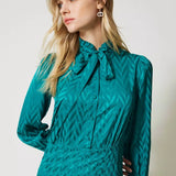 Vestido comprido jacquard TWINSET