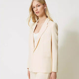 Blazer aberto de mistura de linho TWINSET