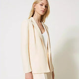 Blazer aberto de mistura de linho TWINSET