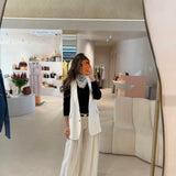 Colete Striped Branco com Risca de Giz | Semicouture