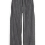 Calças Wide‑Leg Cintura Alta Cinzento com Efeito Riscas | Scotch & Soda
