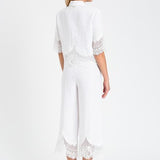 Calça de Linho com Renda | TWINSET