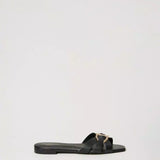 Black Twinset low sandal with interlacing