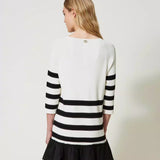 Vestido curto Twinset de malha às ricas com folho