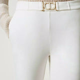 Pantalón Twinset de malla blanca con hebilla
