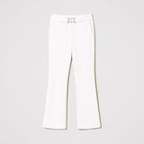 Pantalón Twinset de malla blanca con hebilla