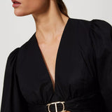 Blusa curta Twinset em popeline preta