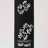 Écharpe em lã preta TWINSET com logotipo floral