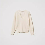 Camisola em lã e caxemira bege TWINSET