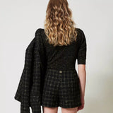 Calção curto TWINSET em tweed preto