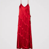 Vestido longo TWINSET acetinado vermelho