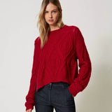 Camisola TWINSET em lã vermelha com losângulos
