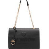 Mala de ombro Love Moschino em preto com logo em relevo