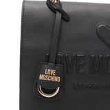 Mala de ombro Love Moschino em preto com logo em relevo