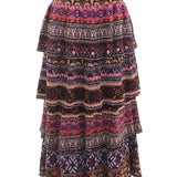 Saia em Tricot Colorida com Folhos Cassiane | CECILIA PRADO
