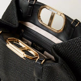 Tote bag TWINSET em ráfia preta