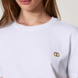 T-Shirt branca TWINSET com logo metálico