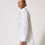 Camisa de popelina TWINSET com bordado