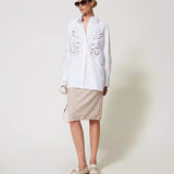 Camisa de popelina TWINSET com bordado