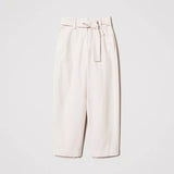 Calça palazzo TWINSET em sarja com cinto