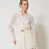 Camisa TWINSET em renda macramê