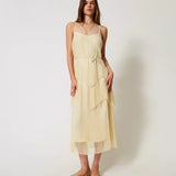 Vestido midi TWINSET em tule amarelo