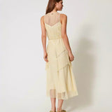 Vestido midi TWINSET em tule amarelo