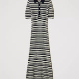 Vestido longo TWINSET de malha tricotada às riscas