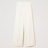 Calça palazzo TWINSET em cetim branco com textura