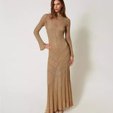 Vestido comprido TWINSET em malha lurex