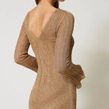 Vestido comprido TWINSET em malha lurex