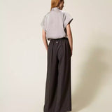 Calça Palazzo com Pregas Frontais | TWINSET
