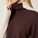 Camisola de Gola Alta Bicolor | TWINSET