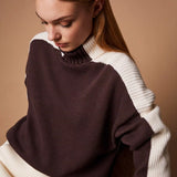 Camisola de Gola Alta Bicolor | TWINSET