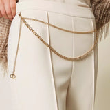 Calça Palazzo Ecru em Crepe com Cinto | TWINSET