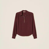 Blusa Bordeuax com Corrente e Franzidos | TWINSET