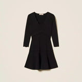 Vestido Curto Malha Fria com Detalhes Ondulados | TWINSET