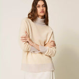 Camisola de Gola Alta Caxemira com Lurex | Twinset