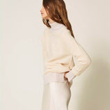 Camisola de Gola Alta Caxemira com Lurex | Twinset