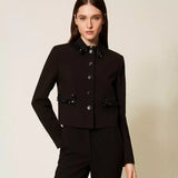 Jaqueta Crepe com Cristais Bordados | TWINSET