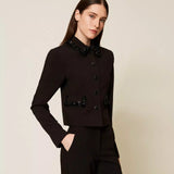 Jaqueta Crepe com Cristais Bordados | TWINSET
