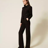 Calça Crepe Palazzo em Preto | TWINSET