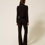 Calça Crepe Palazzo em Preto | TWINSET