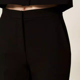 Calça Crepe Palazzo em Preto | TWINSET