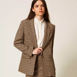Blazer de Xadrez em Mistura de Lã | TWINSET